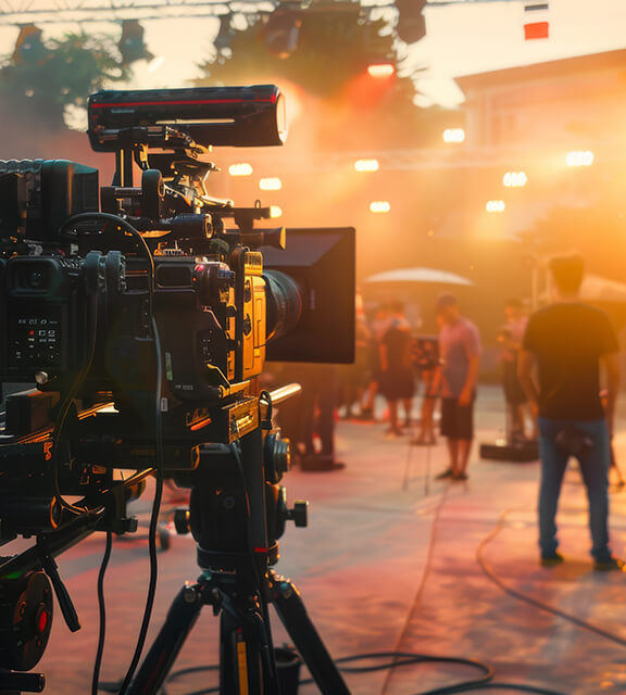 Filmcrew Im Schloss Meierhof